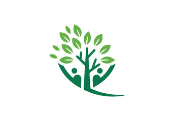 Growing together community tree logo design