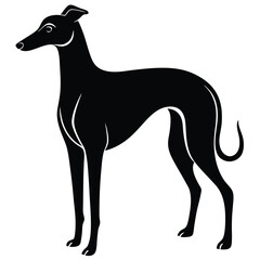 whippet vector sihouette