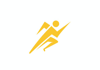Dynamic running figure step down motion graphic