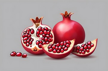 Pomegranate seeds isolated on transparent background png