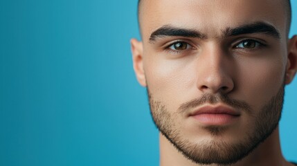 Obraz premium Close-up of man with buzz cut and confident expression