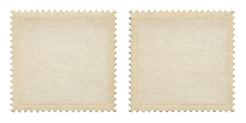 Blank Postage Stamp Clean Isolated on Transparent Background

