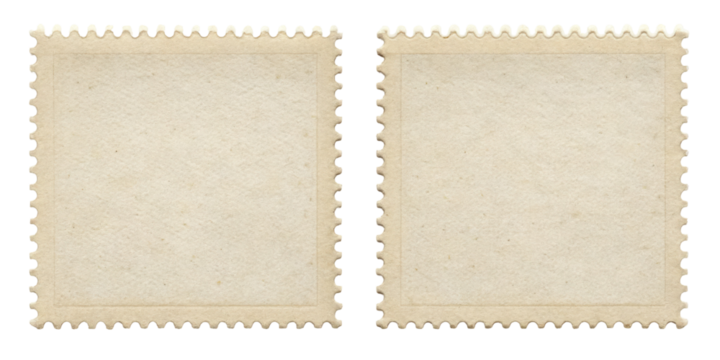 Blank Postage Stamp Clean Isolated on Transparent Background

