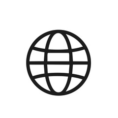 Obraz premium Simple Outline Globe Earth Connection Sign Minimalist Style Icon