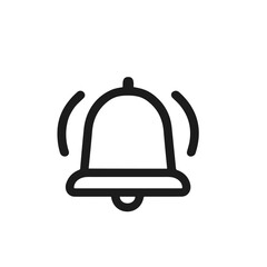 Simple Outline Bell Notification Ring Alert Sound Message Icon Symbol