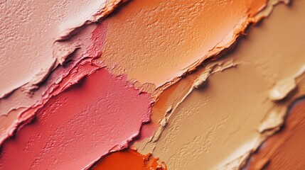 Close-up view of various shades of makeup products.