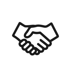 Simple Outline Handdrawn Handshake Agreement Partnership Deal Gesture Line Icon