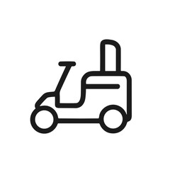 Minimalist Outline Mobility Scooter Line Art Pictogram Transportation Vehicle Icon