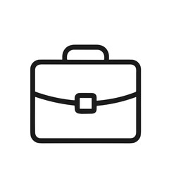 Minimalist Outline Job Interview Briefcase Business Case Icon Symbol