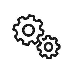 Simple Outline Handdrawn Gear Mechanism Process Concept Icon Design