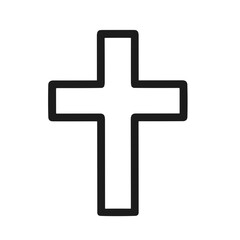 Obraz premium Simple Outline Religious Cross Symbol Graphic Element Illustration Icon