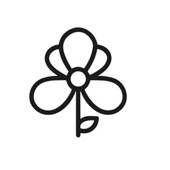 Obraz premium Minimalist Simple Flower Outline Drawing Botanic Floral Design Icon
