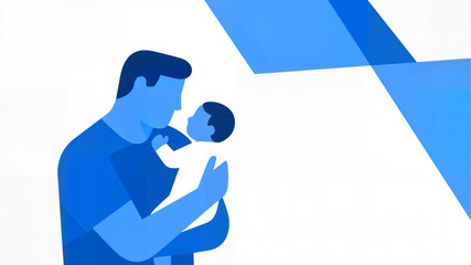 Father's Day, happiness, fatherly love, children, patterns, posters, designs, blue, advertising, printing, visuals, blessings, holidays, care, celebration, congratulations, cards, gifts, hugs