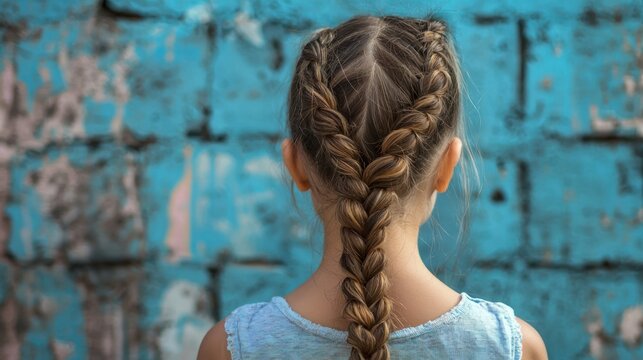 Girl with ladder braid across the back of her head