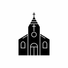 creative and simple minimal details Outline  church with steeple icon vector illustration 