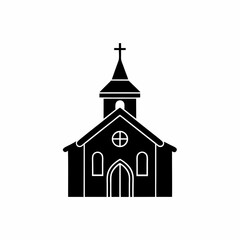 creative and simple minimal details Outline  church with steeple icon vector illustration 