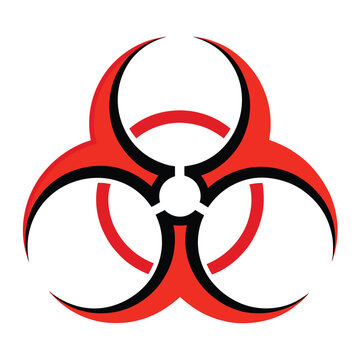 recommend clip art: biohazard warning sign, biohazard symbol outline icon on white background