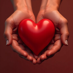 Obraz premium hands holding red heart