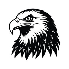 Silhouette art illustration of a bald eagle head.eps