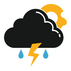 cloud computing concept weather silhouette icon isolated on white background