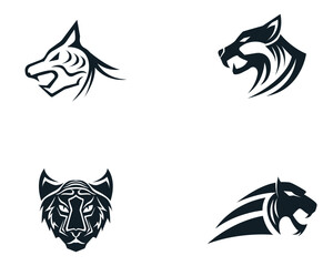 Tiger head logo mascot on white background