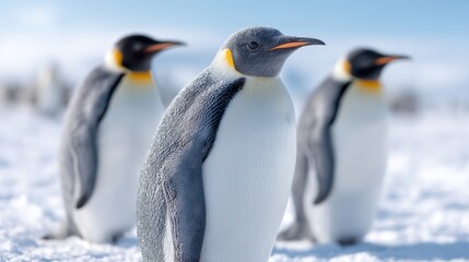 Obraz premium Global warming impacts the melting of icebergs in the Arctic and Antarctic. Rising temperatures affect both terrestrial and aquatic life.