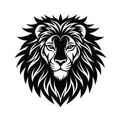 Silhouette art illustration of a majestic lion head.eps