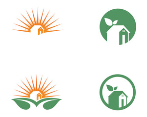 Home leaf green nature logo