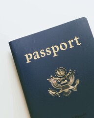 Close-Up of a US Passport on White Background