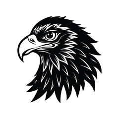 Silhouette art illustration of a regal eagle head.eps