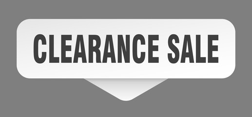 clearance sale sticker. clearance sale sign isolated on gray background