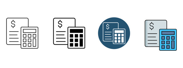 Budget Icon &ndash; Line, Glyph, Fill & Background Styles

