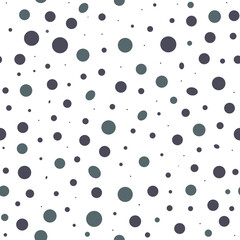 Grayscale polka dot seamless PNG pattern on white, clean minimal background for packaging, branding, wrapping paper and surface decoration.