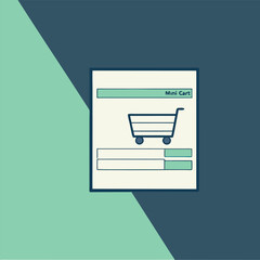 Minimalist Mini Cart Illustration with Clean Design and Modern Color Palette for E commerce or Shopping Applications and Websites