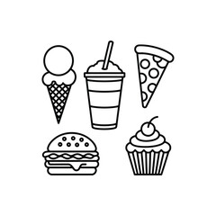Food collection vector art illustration