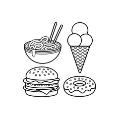 Food collection vector art illustration