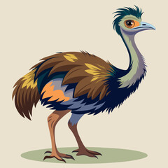 illustration of a cartoon ostrich