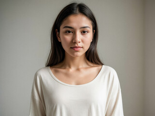 Obraz premium Calm Portrait of a Young Woman in Natural Light