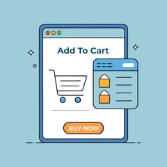 Online Shopping App Interface with Add To Cart Button and Security Features on a Mobile Device Screen for Ecommerce