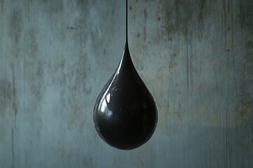 High-resolution water drop hanging in zero gravity