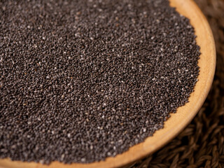 Organic natural chia seeds health benefits superfood.