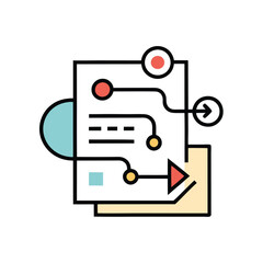 Fototapeta premium Business process concept Isolated Line Vector Illustration editable Icon stock illustration Icon Symbol, Business Process, Flow Chart, Colorful Strategic Workflow Map Icon Set Vector Design.