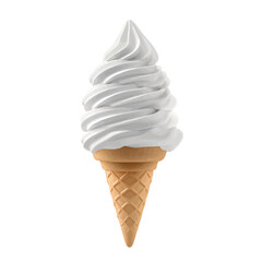 Ice Cream Cone 2D flat vector illustration, isolated on a white background.
