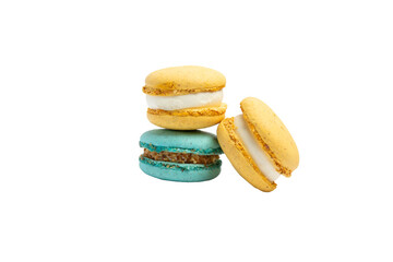 Stack of colorful macarons – PNG, front view, isolated on transparent background