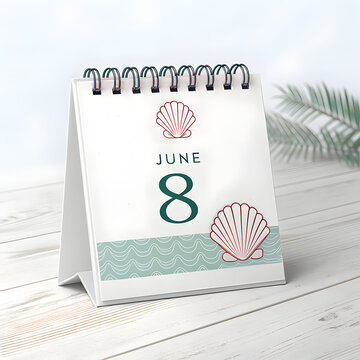 Calendar marked June 8 symbolizing World Ocean Day celebration and environmental awareness for healthy seas.