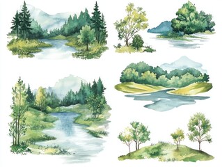 Watercolor landscapes