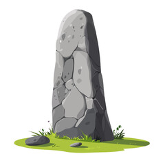 2D flat vector illustration of Megalithic Stone, isolated on a white background.