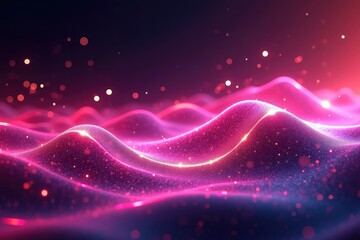 Vibrant Pink Particle Wave Abstract Background for Design Projects