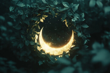 Logo animation with moonlight revealing forest branches