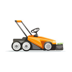Lawn Mower vector 2D flat illustration, isolated on a white background.